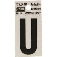 LETTER HOUSE U 1IN REFL BLK