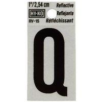 LETTER HOUSE Q 1IN REFL BLK