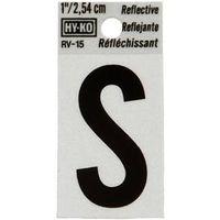 LETTER HOUSE S 1IN REFL BLK