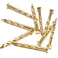 SCREW NAIL BRASS 1-1/4IN PK12