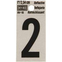 NUMBER HOUSE 2 1IN REFL BLK