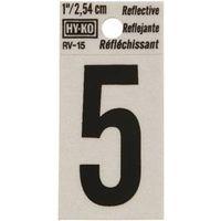 NUMBER HOUSE 5 1IN REFL BLK