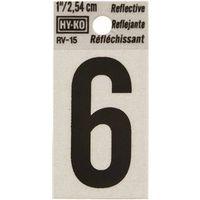 NUMBER HOUSE 6 1IN REFL BLK