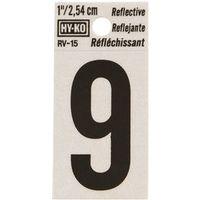 NUMBER HOUSE 9 1IN REFL BLK
