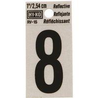 NUMBER HOUSE 8 1IN REFL BLK
