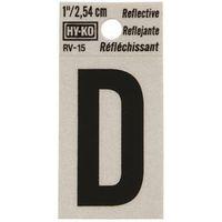 LETTER HOUSE D 1IN REFL BLK