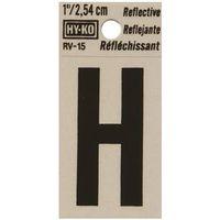 LETTER HOUSE H 1IN REFL BLK