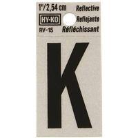 LETTER HOUSE K 1IN REFL BLK