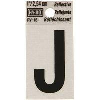 LETTER HOUSE J 1IN REFL BLK