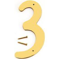 NUMBER HOUSE 3 SB 4IN POL BRS