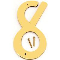 NUMBER HOUSE 8 SB 4IN POL BRS