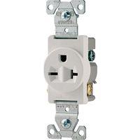 RECPT SINGLE 3WRE 20A 250V WHT