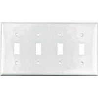 WALL PLATE 1 TOGGLE 4GANG WHT
