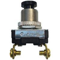 SWITCH PSHBTN SLVR/BLK 6A 120V