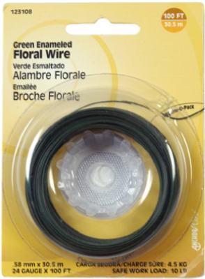 100'24GA GRN FLOR WIRE