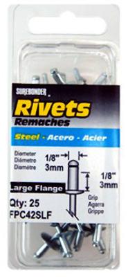 25PKSTL L FLANG RIVET