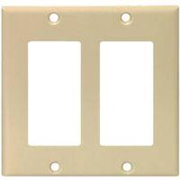 WALL PLATE ROCKER 2GANG IVORY
