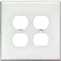 WALL PLATE 2GNG DPLX RECPT WHT