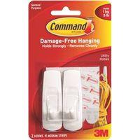HOOK UTILITY MED W/STRIP WHT
