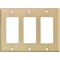 WALL PLATE 3 GANG ROCKR IVORY
