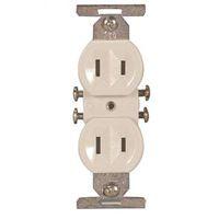 RECPT DUPLEX STD 2WIRE 15A WHT