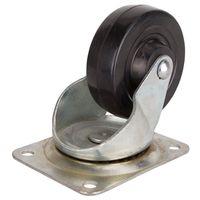 CASTER SWIVEL 4IN RUB/ZINC