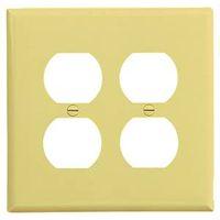 WALL PLATE 2GANG DPLX RECPT IV