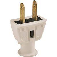 WHITE RUBBER FLAT 2WIRE PLUG