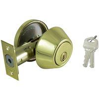 DEADBOLT SINGLE CYL 6-WAY PB