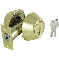 DEADBOLT DOUBLE CYL 6-WAY PB