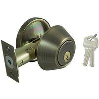 DEADBOLT SNGL CYL 6-WAY ANTBRS