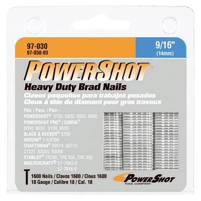 BRAD NAIL 9/16IN 1600PK