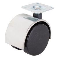 CASTER 2-WHEEL PLATE 2IN CHRM