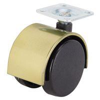 CASTER 2-WHEEL PLATE 2IN BRASS