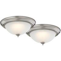 2PK 13IN CEILING LIGHT NICKEL