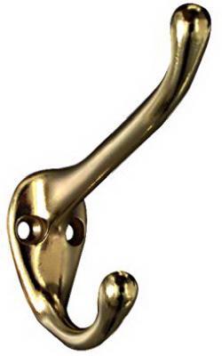 HOOK COAT/HAT SOLID BRASS