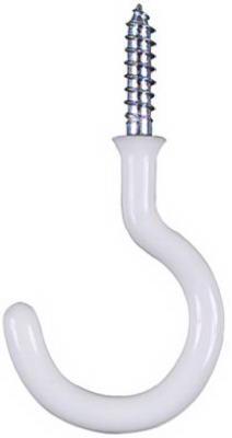 CUP HOOK WHT VNYL CTD 1-1/2IN