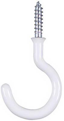CUP HOOK WHITE VNYL CTD 3/4IN
