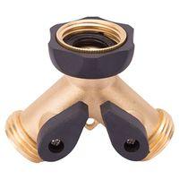 Y-CONN W/SHUTOFF BRASS