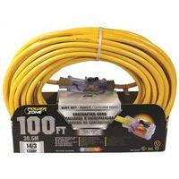 CORD EXT 14/3SJTOW X 100FT YEL