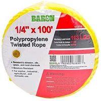 ROPE POLYP TWT YEL 1/4INX100FT