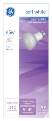 GE 2PK 45W R20FLD LIGHT