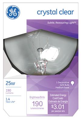 GE25W 3" CLR GLOBE BULB
