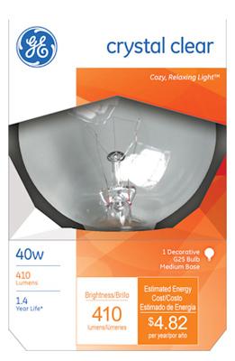 GE40W 3" CLR GLOBE BULB
