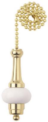 12" BRS/WHT Pull Chain