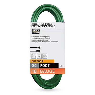 ME20' 16/3 GRN EXT CORD