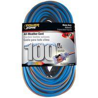 CORD EXT14/3X100FT BLU/ORG STP