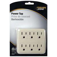TAP DUPLEX TO 6OUTLET GND WHT