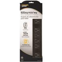 STRIP 6OUT METAL 10FT CORD BLK