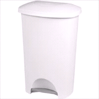 WASTEBASKET STEP-ON WHT 11 G